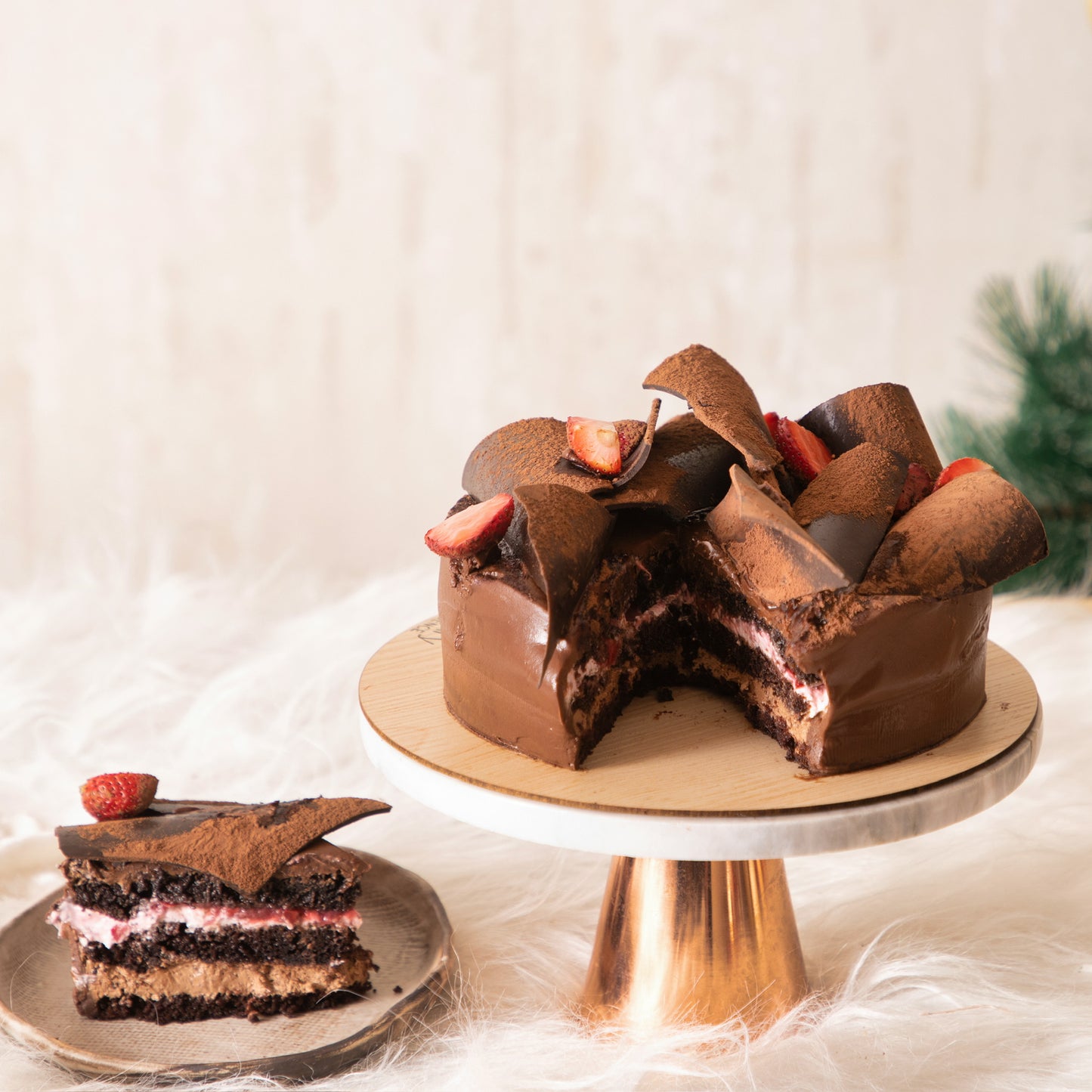 Strawberry & Chocolate Mousse Cake