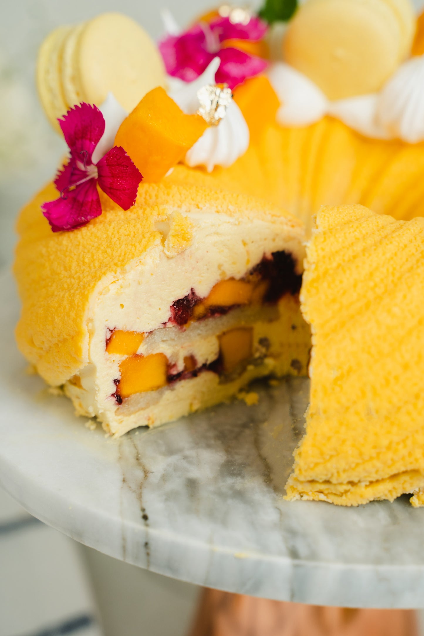 Mango & Berry Mousse Cake