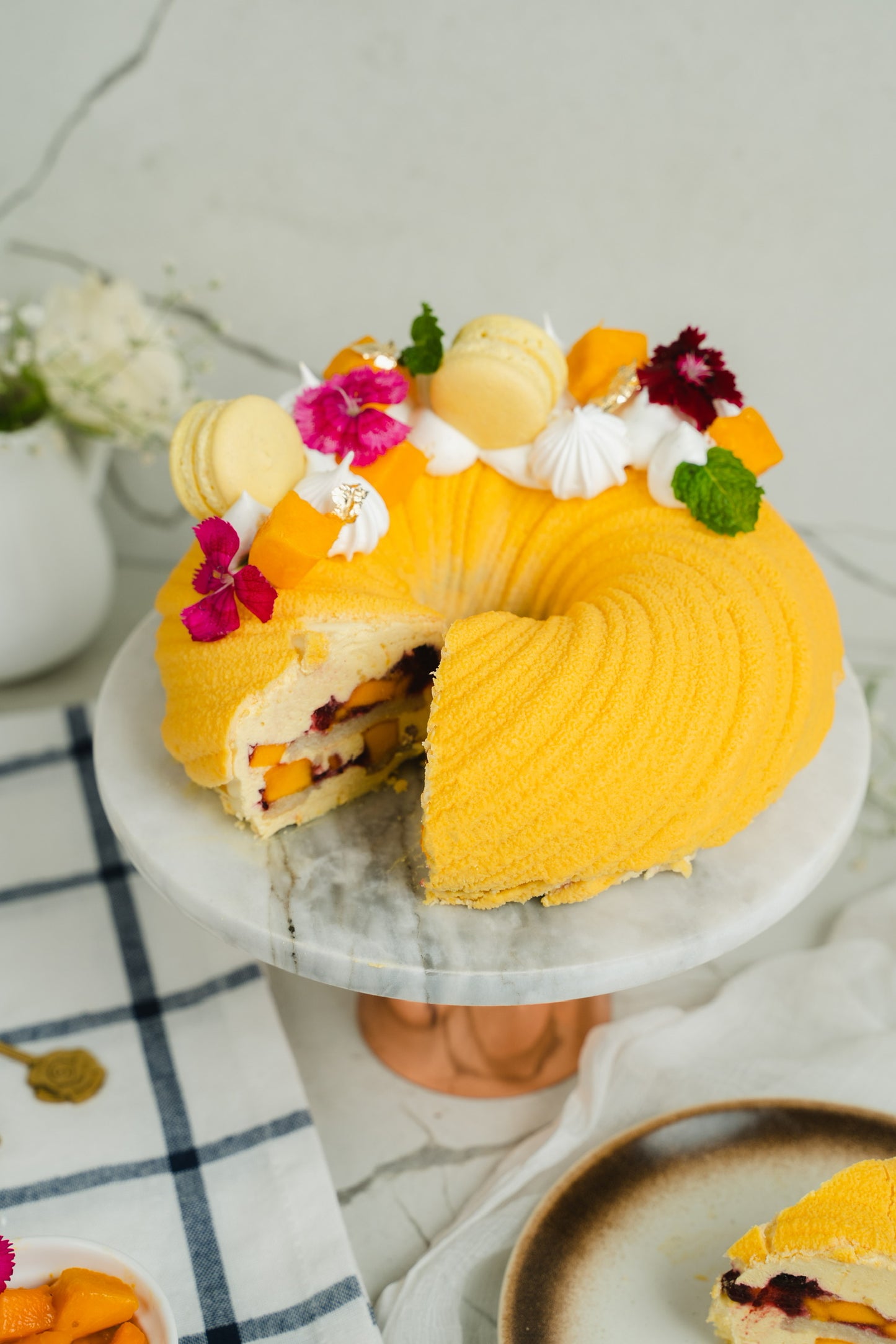 Mango & Berry Mousse Cake